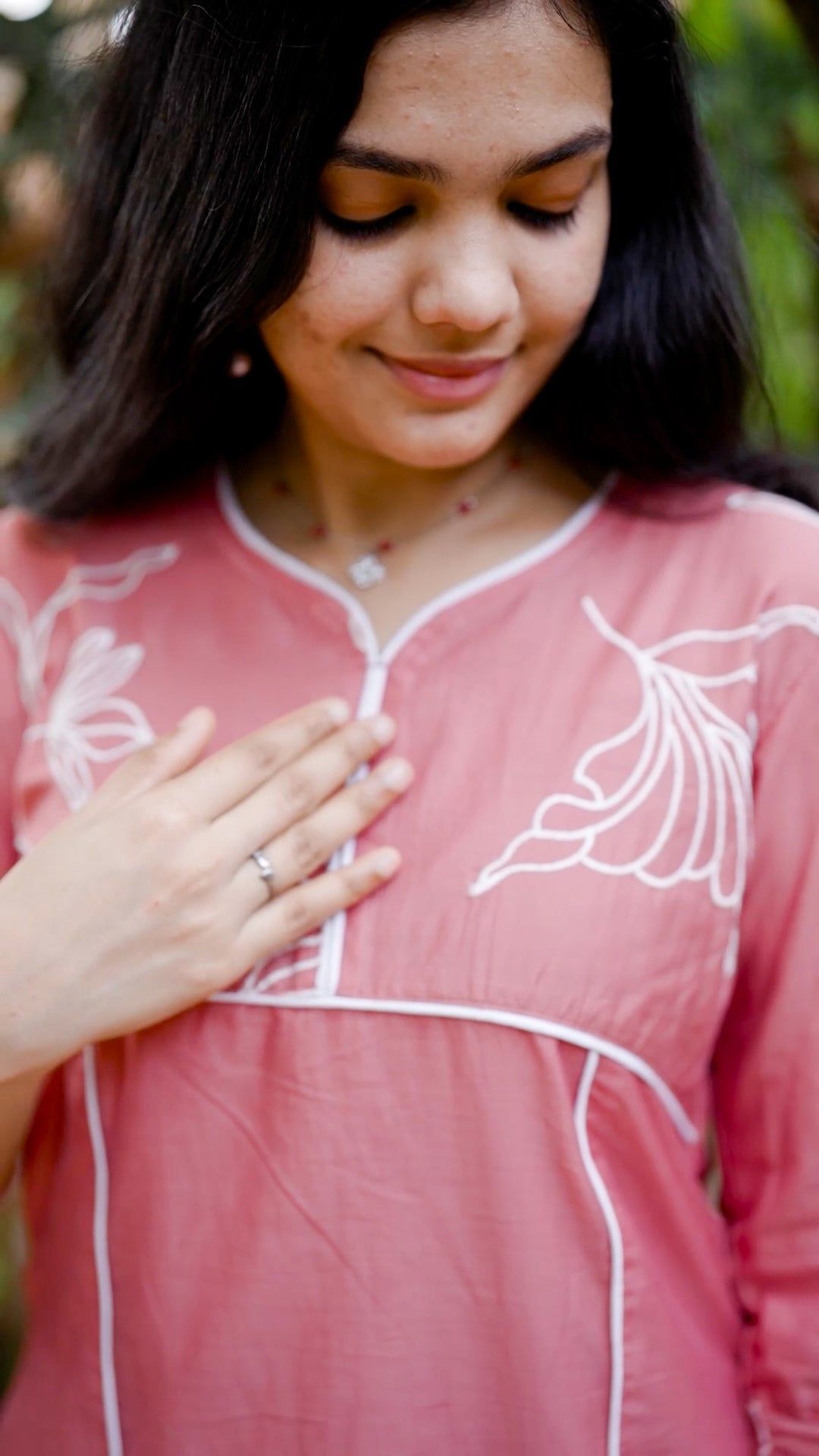 Rose Pink Chanderi Silk Kurthi