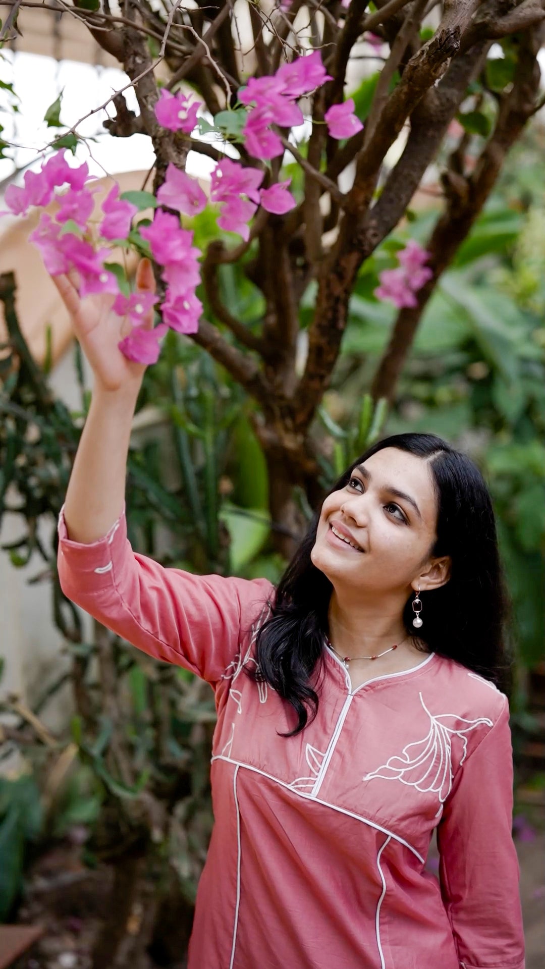 Rose Pink Mul Chanderi Palazzo Set