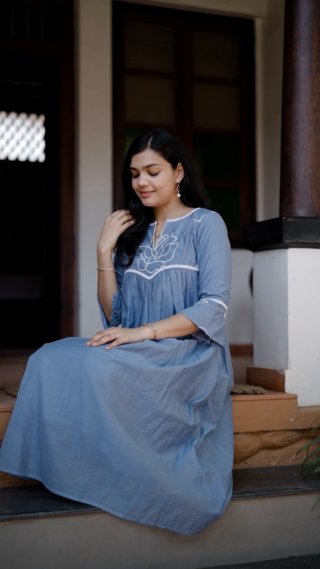 Mul Chanderi Kurti with Embroidery[RKS02]