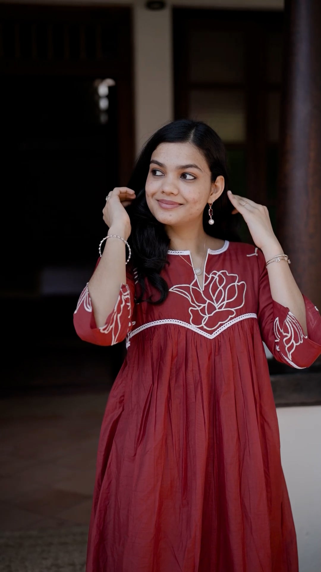 Mul Chanderi Kurti with Embroidery[RKS03]