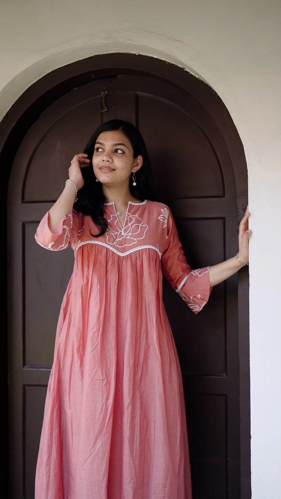 Mul Chanderi Kurti with Embroidery[RKS01]