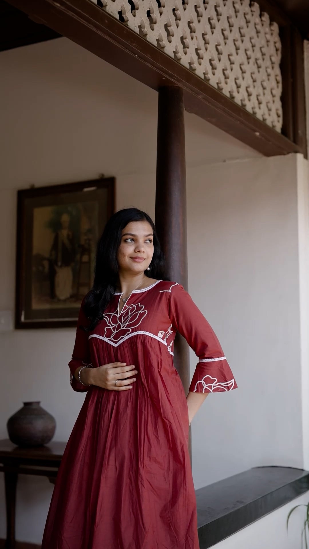 Mul Chanderi Kurti with Embroidery[RKS03]