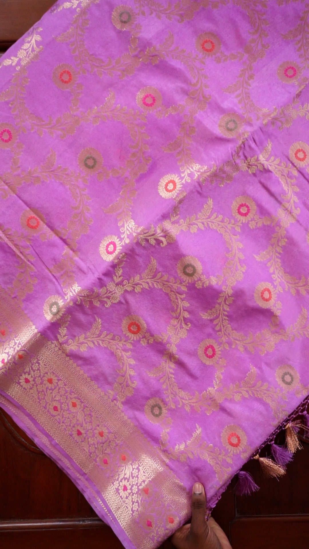 Elegant Lavender Soft Silk Saree with Zari Work [AV18]