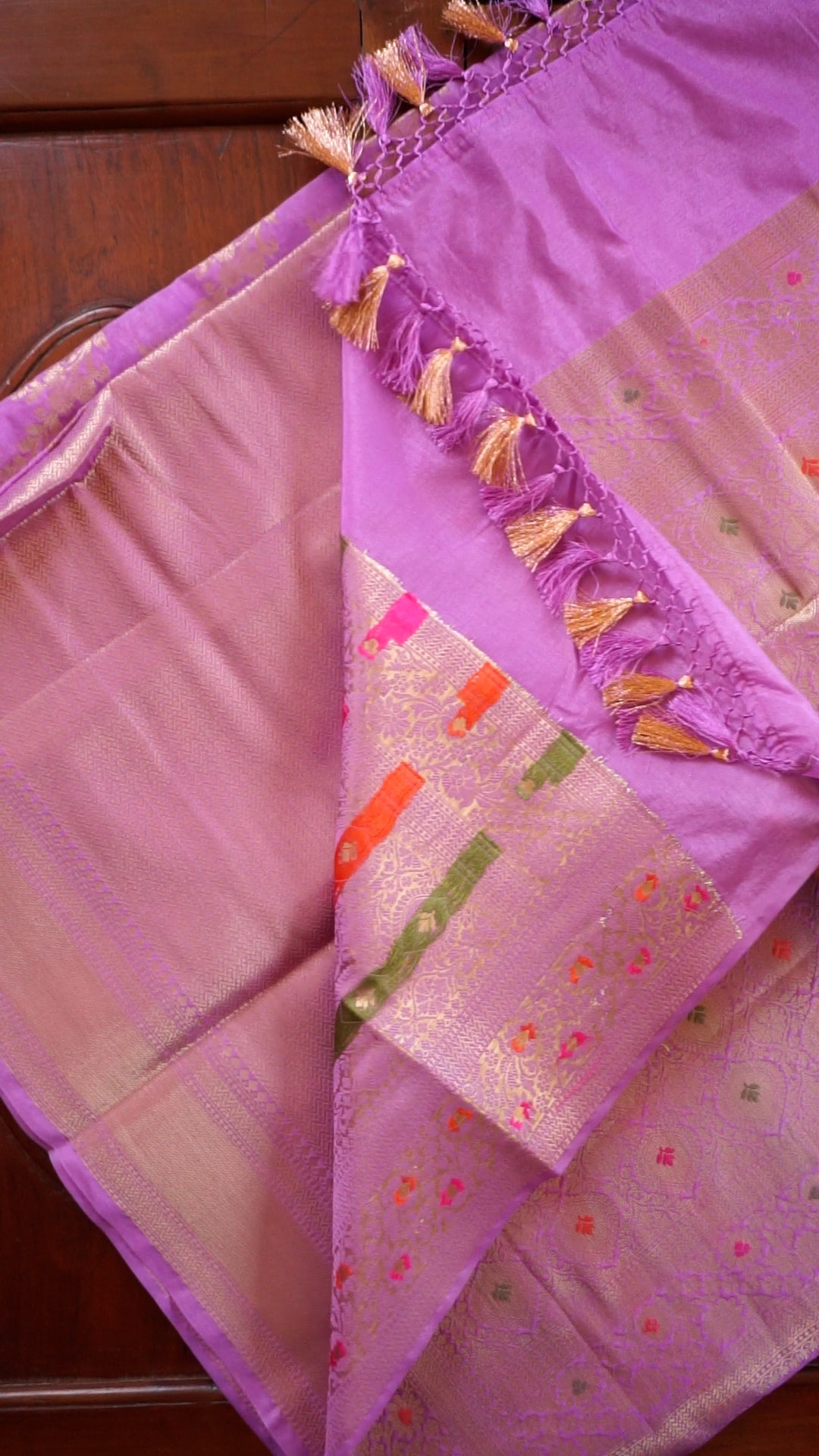 Elegant Lavender Soft Silk Saree with Zari Work [AV18]