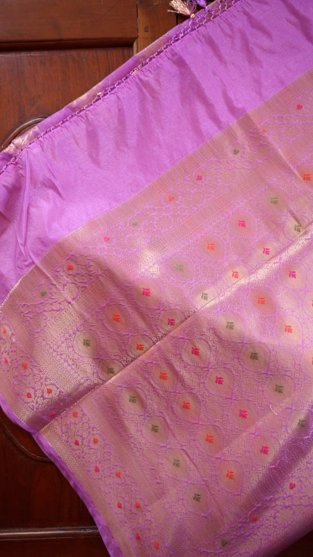 Elegant Lavender Soft Silk Saree with Zari Work [AV18]