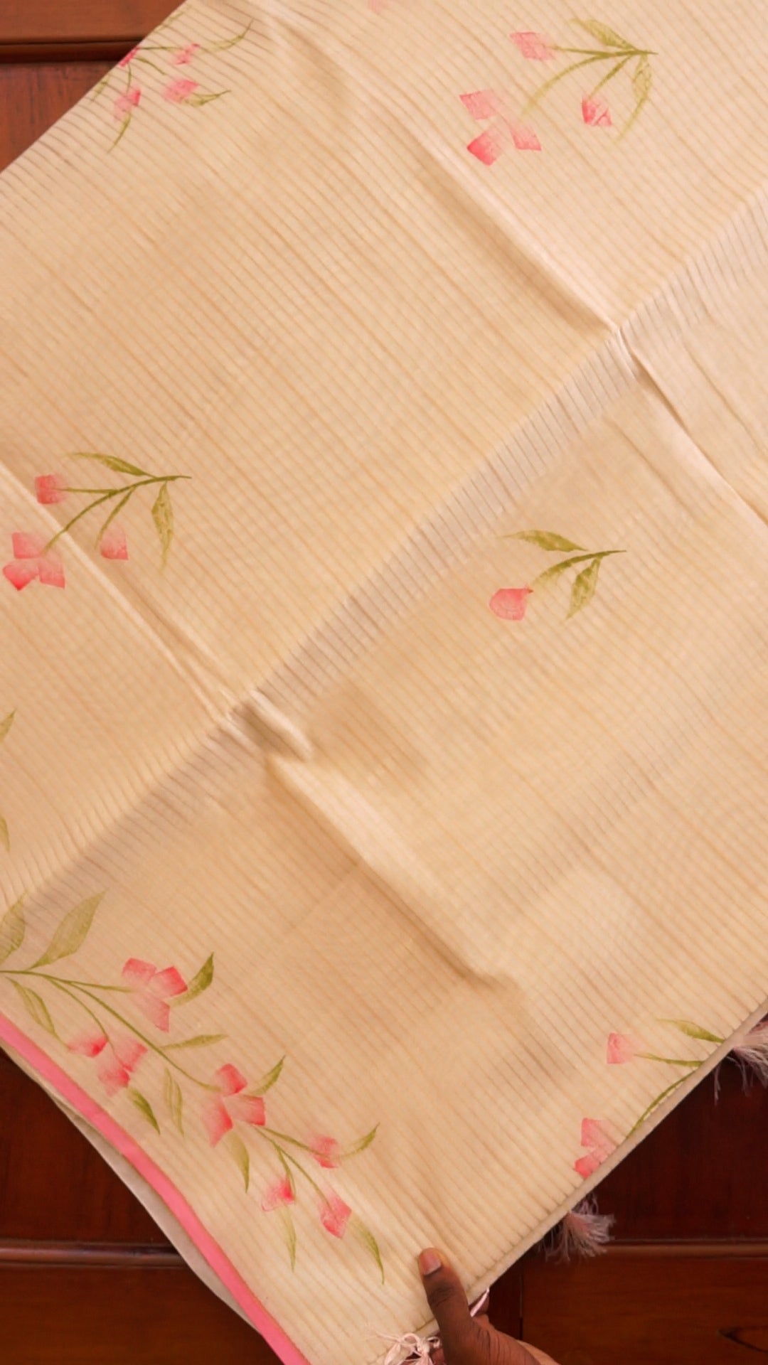 Floral Pink Border Saree [B03]