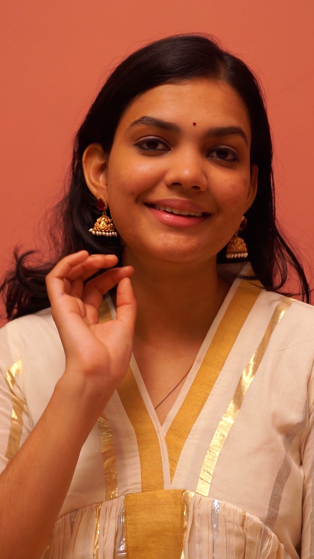 Ruby Stone Pearl Jhumka [MK022]