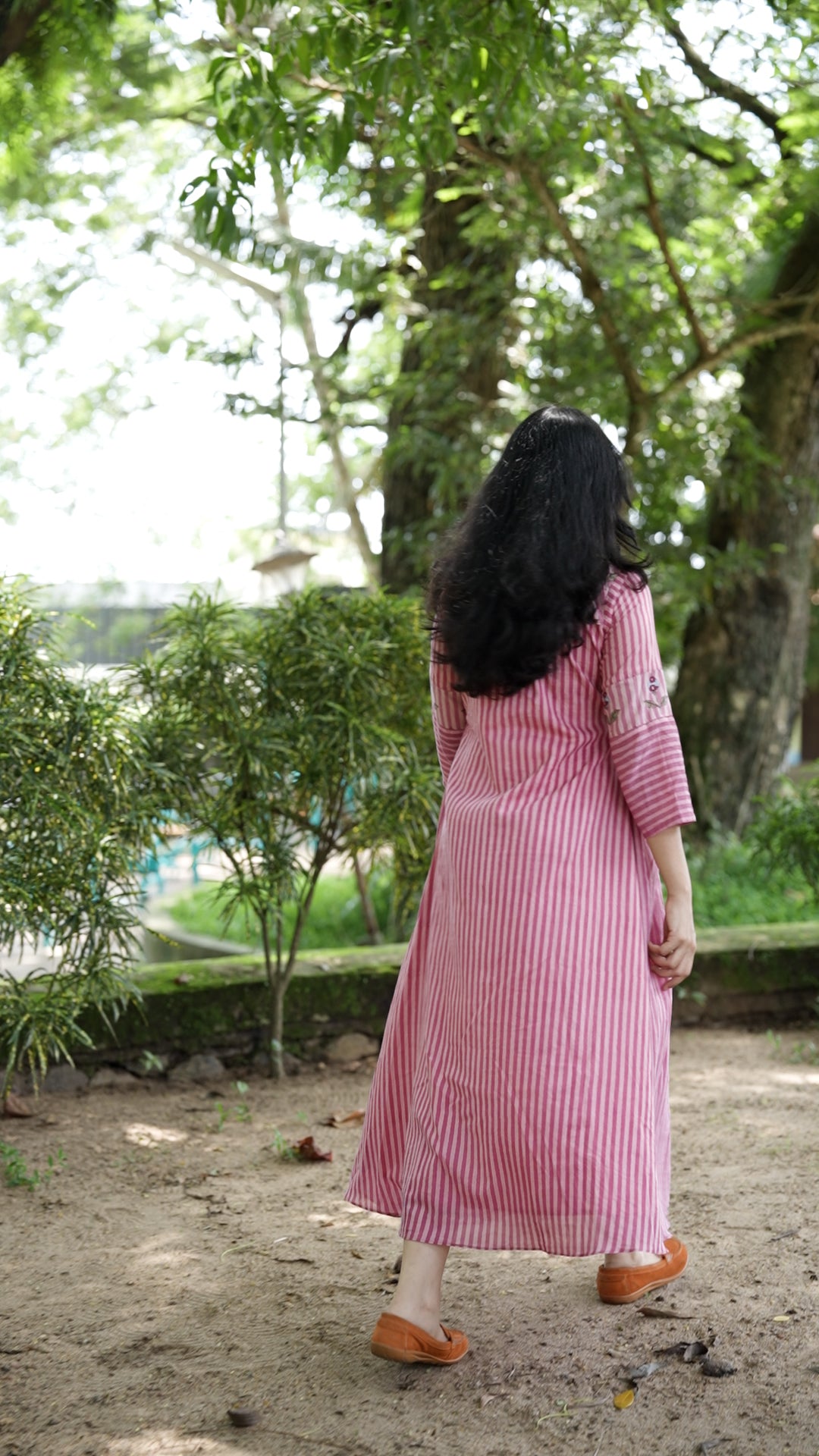 Premium Cotton Striped Kurthi with Floral work [ZD13]