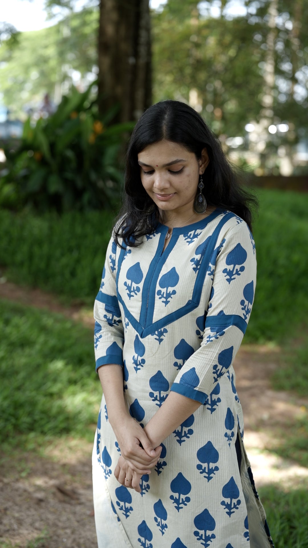 Premium Printed Cotton Kurthi with Contrast Detailing [ZD15]
