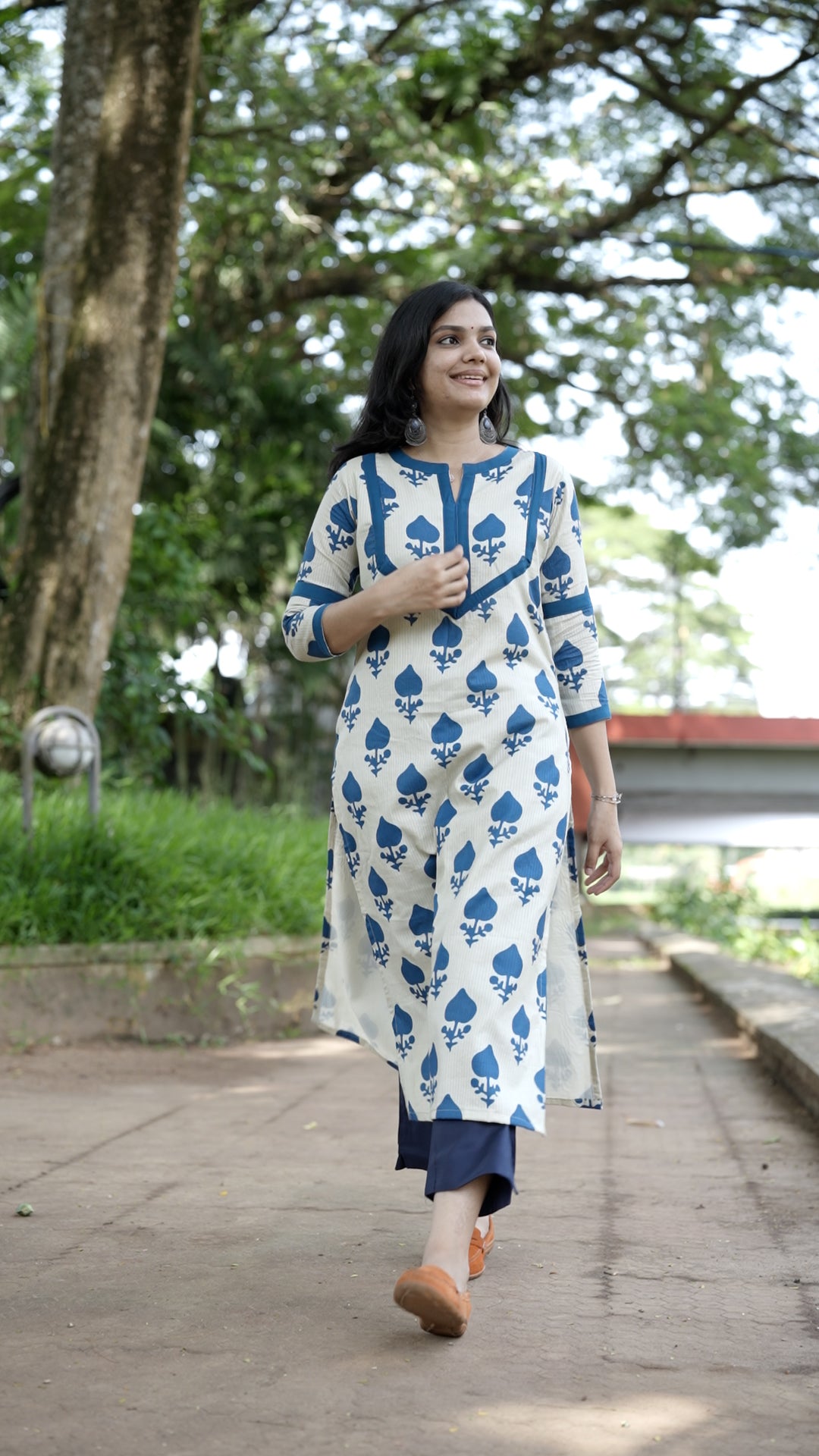 Premium Printed Cotton Kurthi with Contrast Detailing [ZD15]