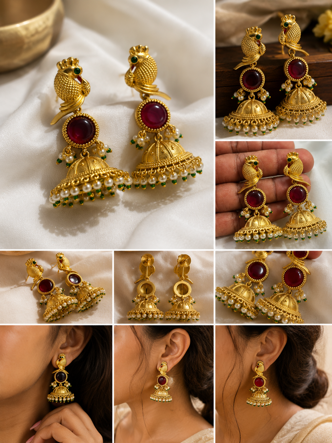 Mayil jhumki earrings [MK21]