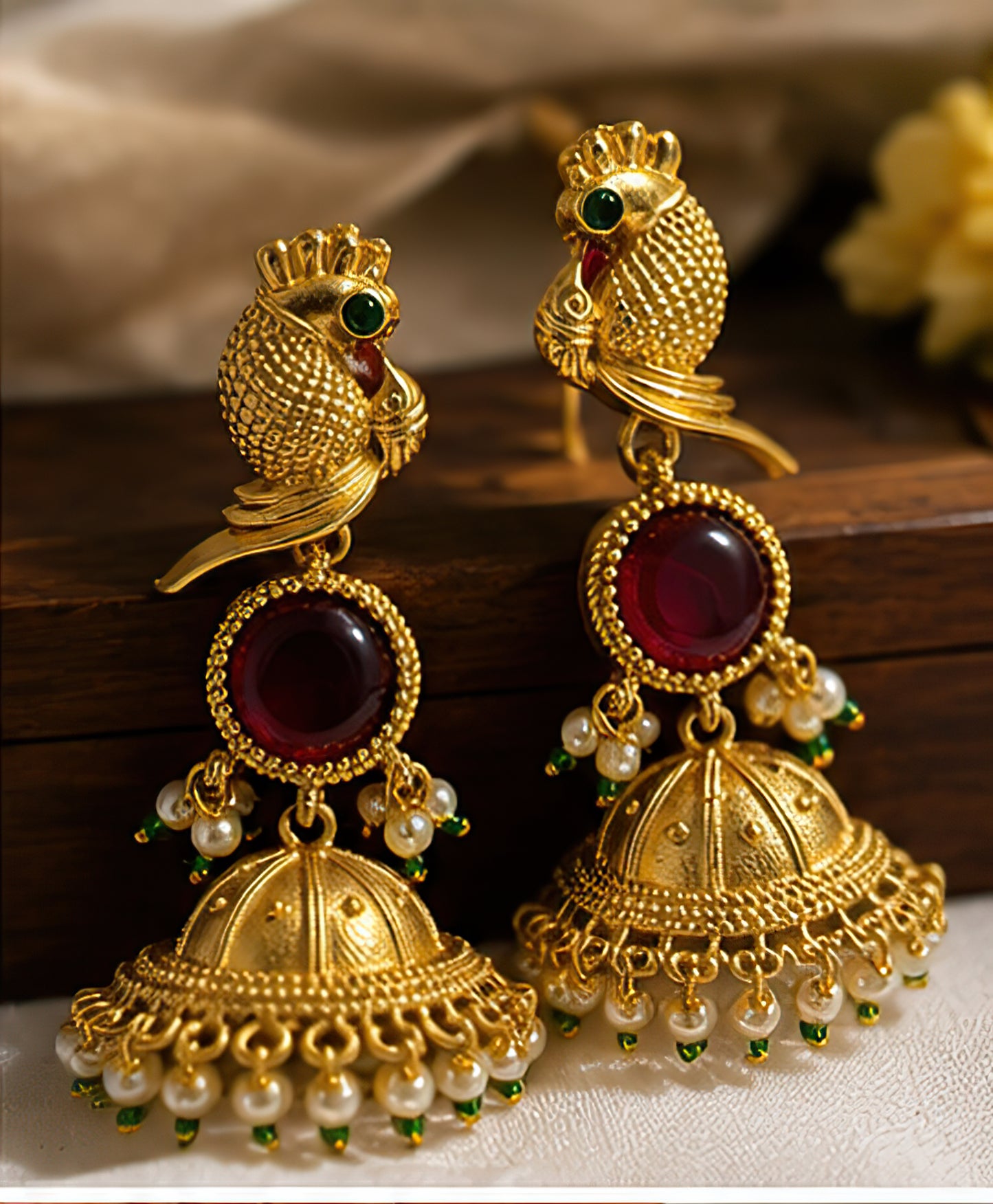 Mayil jhumki earrings [MK21]