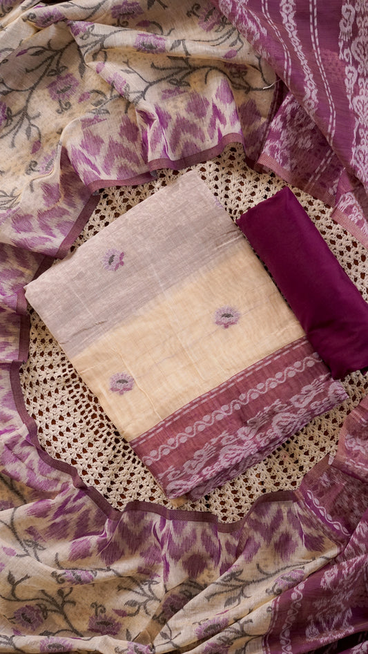 Onam Special Cotton Chanderi Unstitched Salwar Set [GUG272]