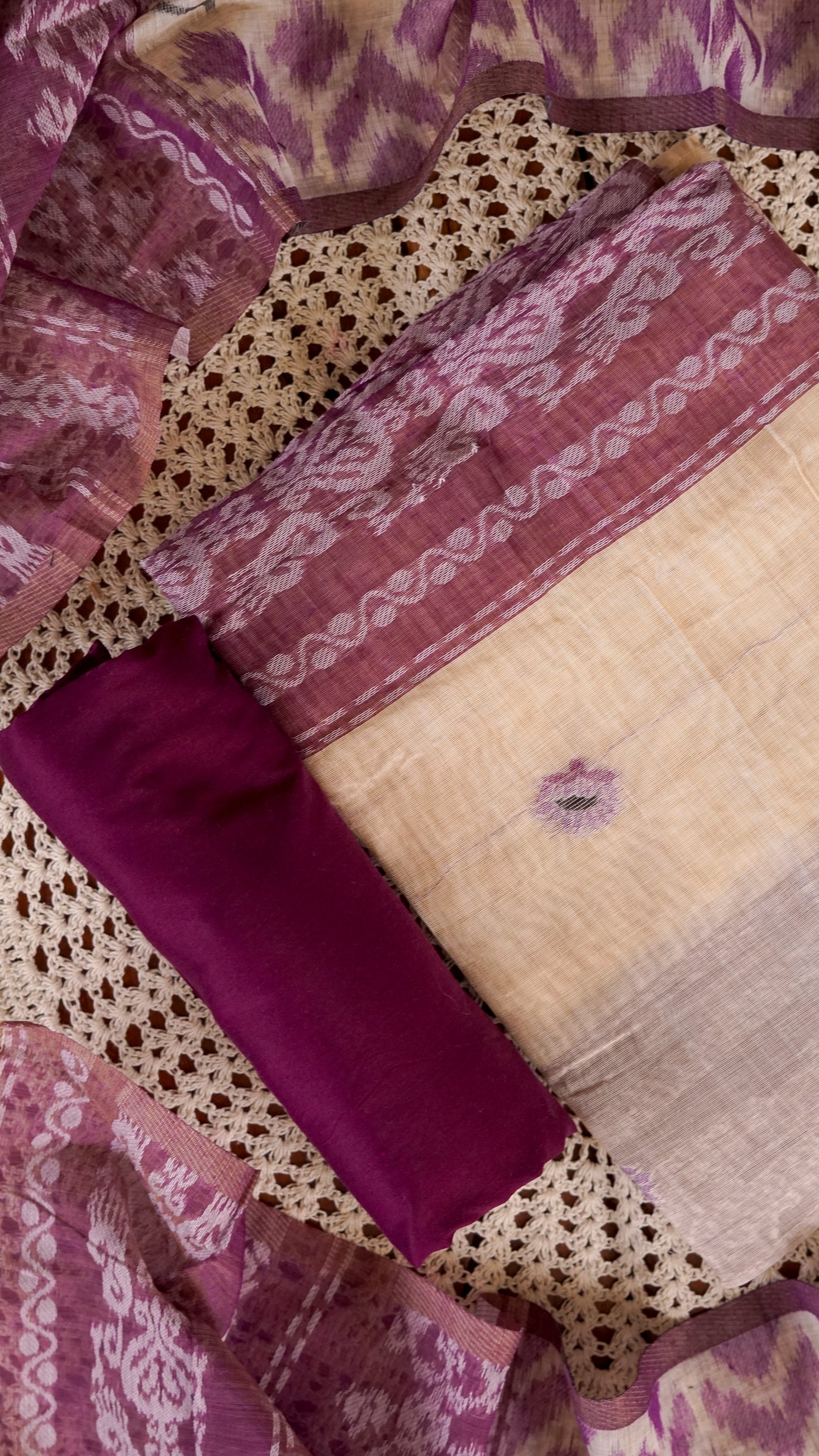 Onam Special Cotton Chanderi Unstitched Salwar Set [GUG272]