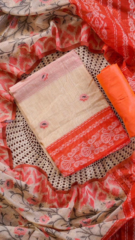 Onam Special Cotton Chanderi Unstitched Salwar Set [GUG262]