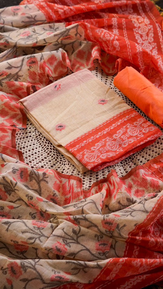 Onam Special Cotton Chanderi Unstitched Salwar Set [GUG262]