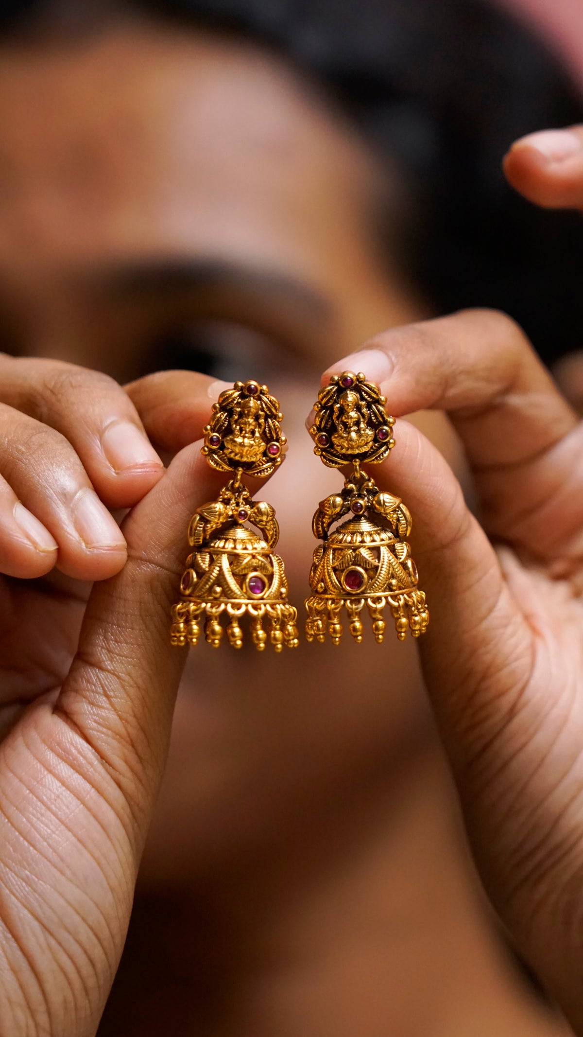 Traditional Lakshmi Temple Jhumka Earrings [J46]