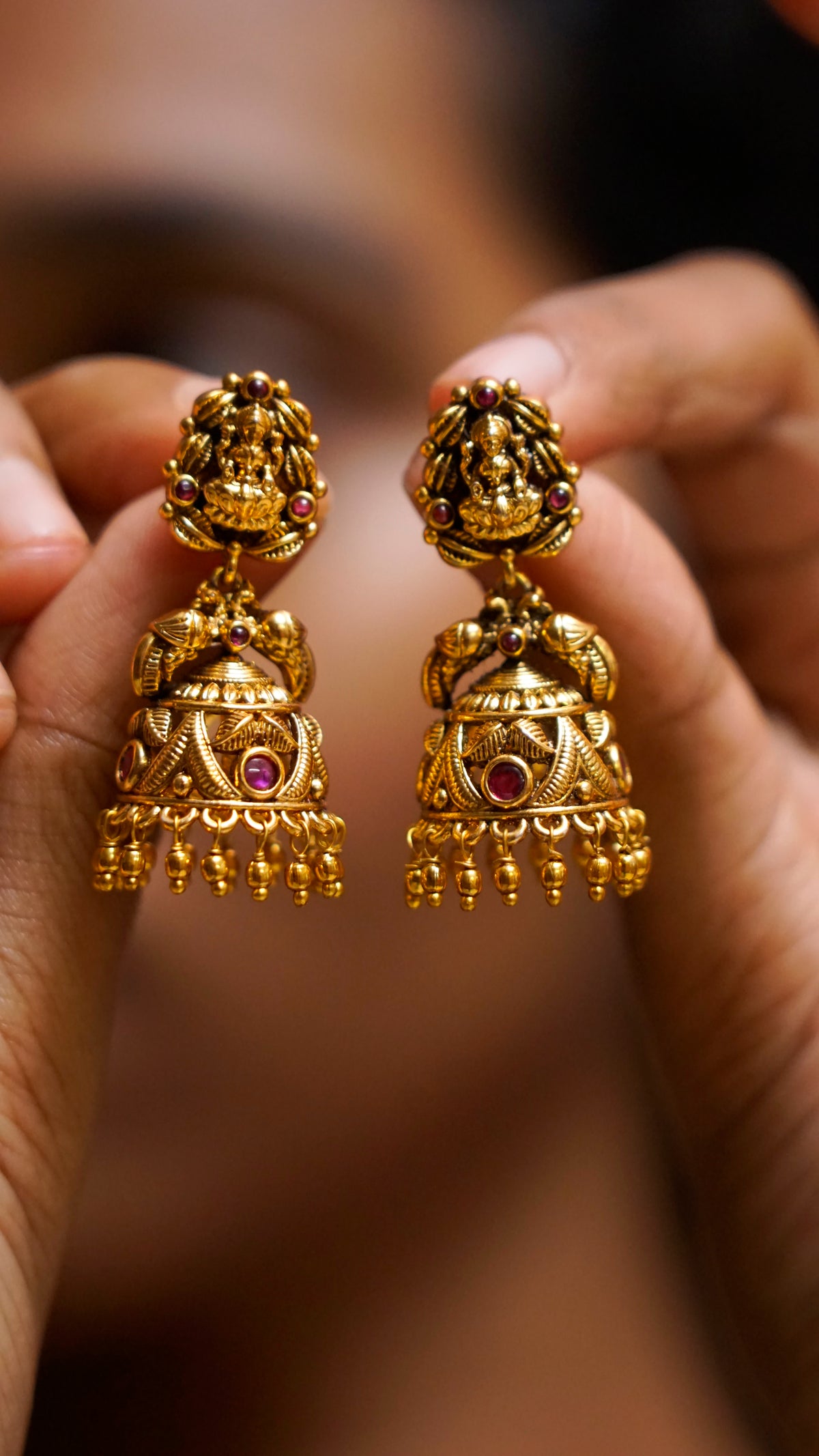 Traditional Lakshmi Temple Jhumka Earrings [J46]