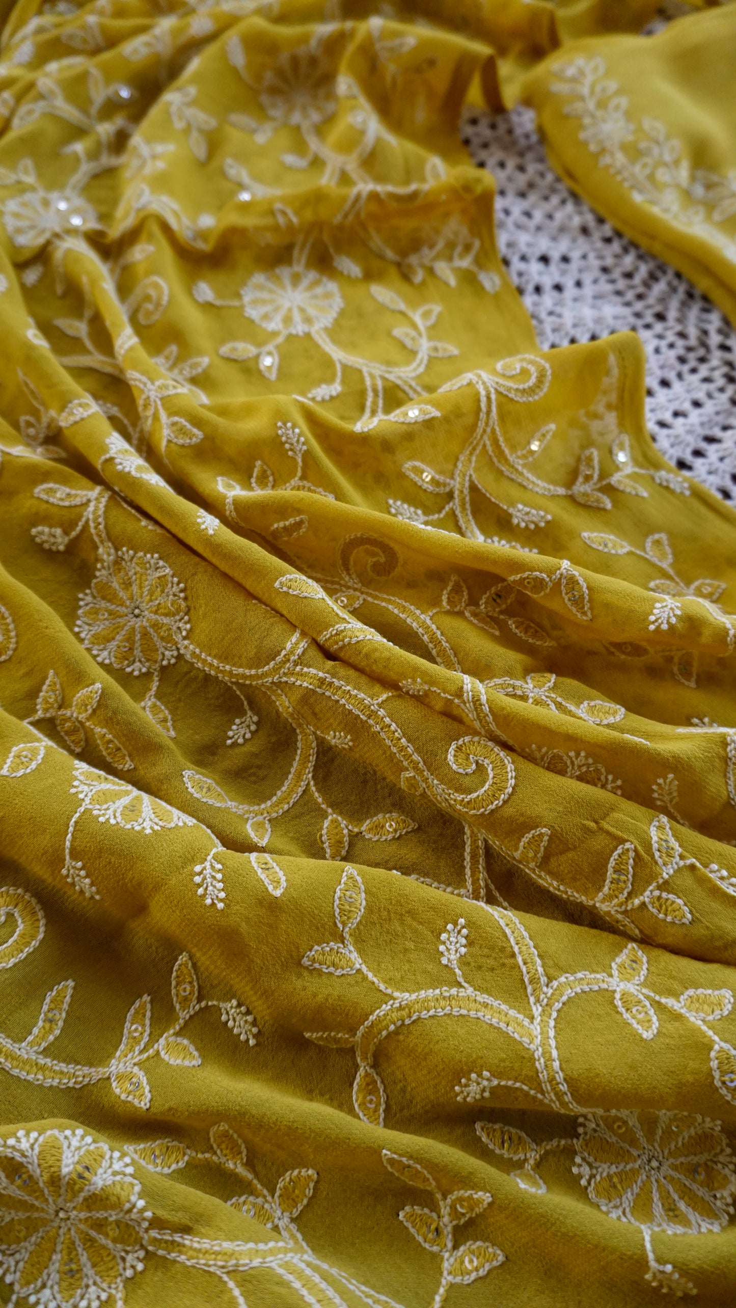 Elegant Yellow Georgette Unstitched Salwar Suit [GUD223]
