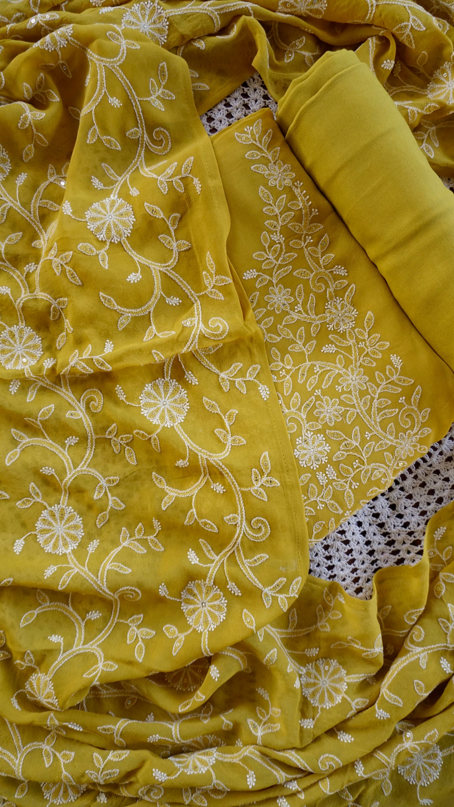 Elegant Yellow Georgette Unstitched Salwar Suit [GUD223]
