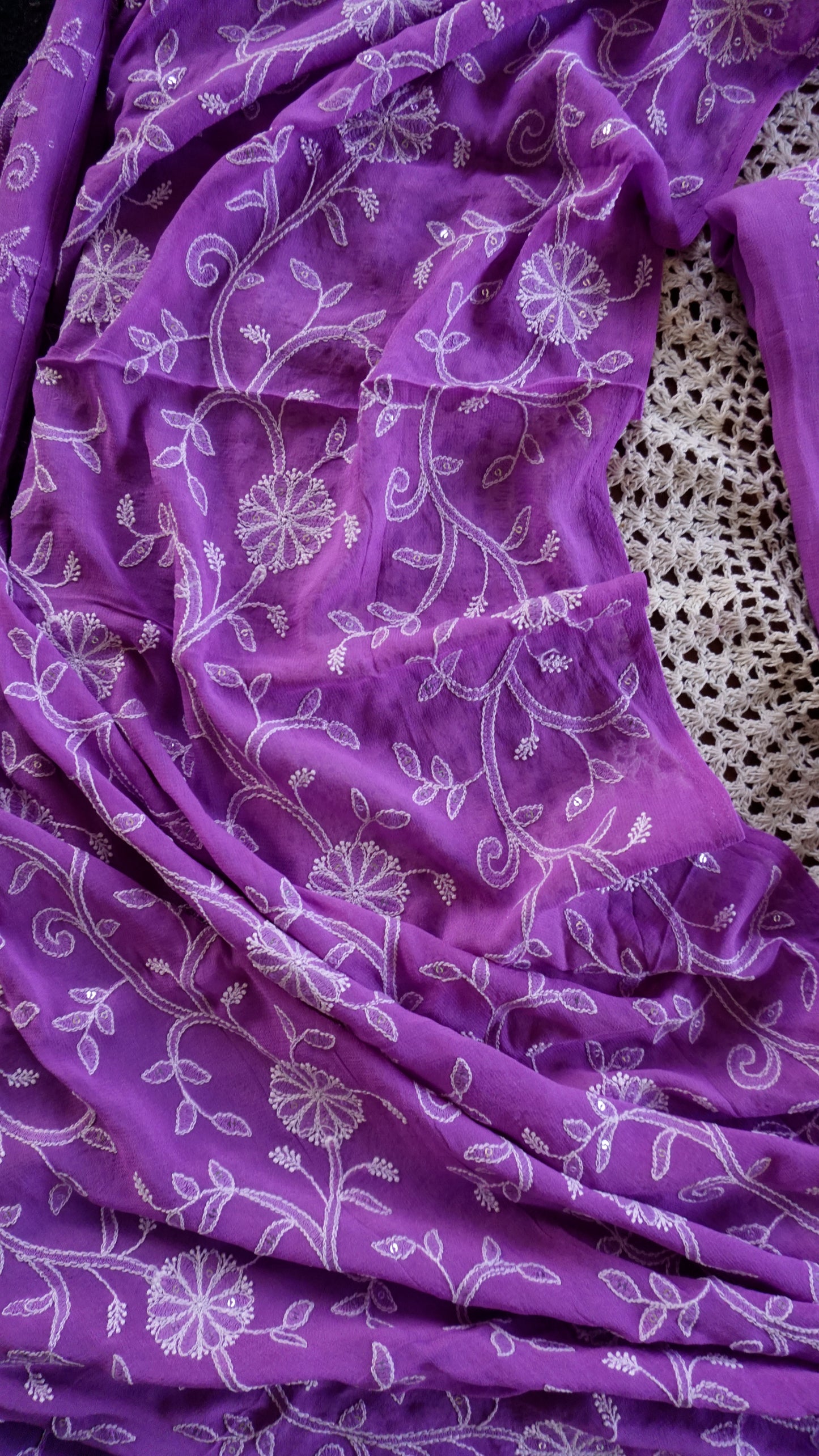 Elegant Lavender Georgette Unstitched Salwar Suit [GUD222]