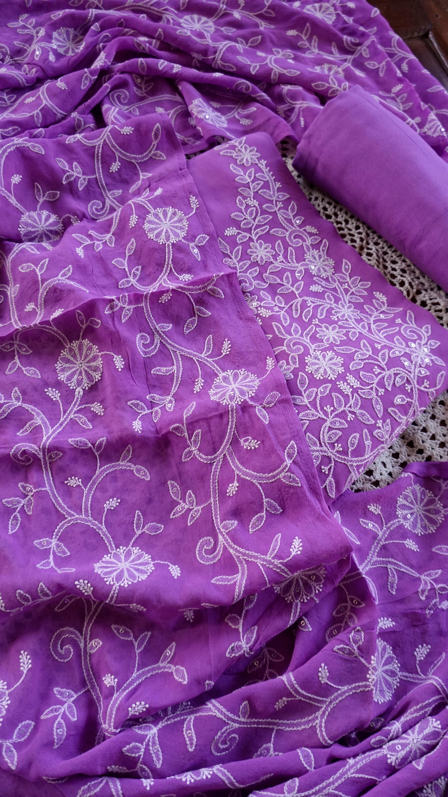 Elegant Lavender Georgette Unstitched Salwar Suit [GUD222]