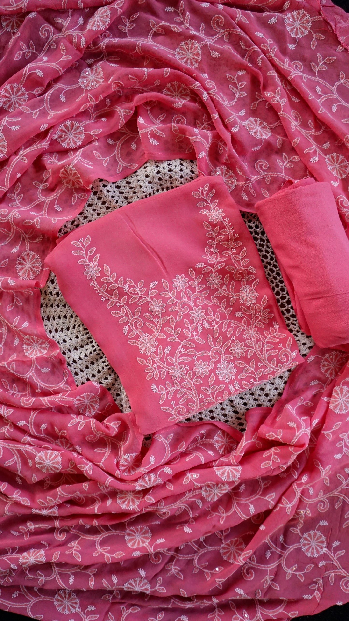 Elegant Pink Georgette Unstitched Salwar Suit [GUD221]