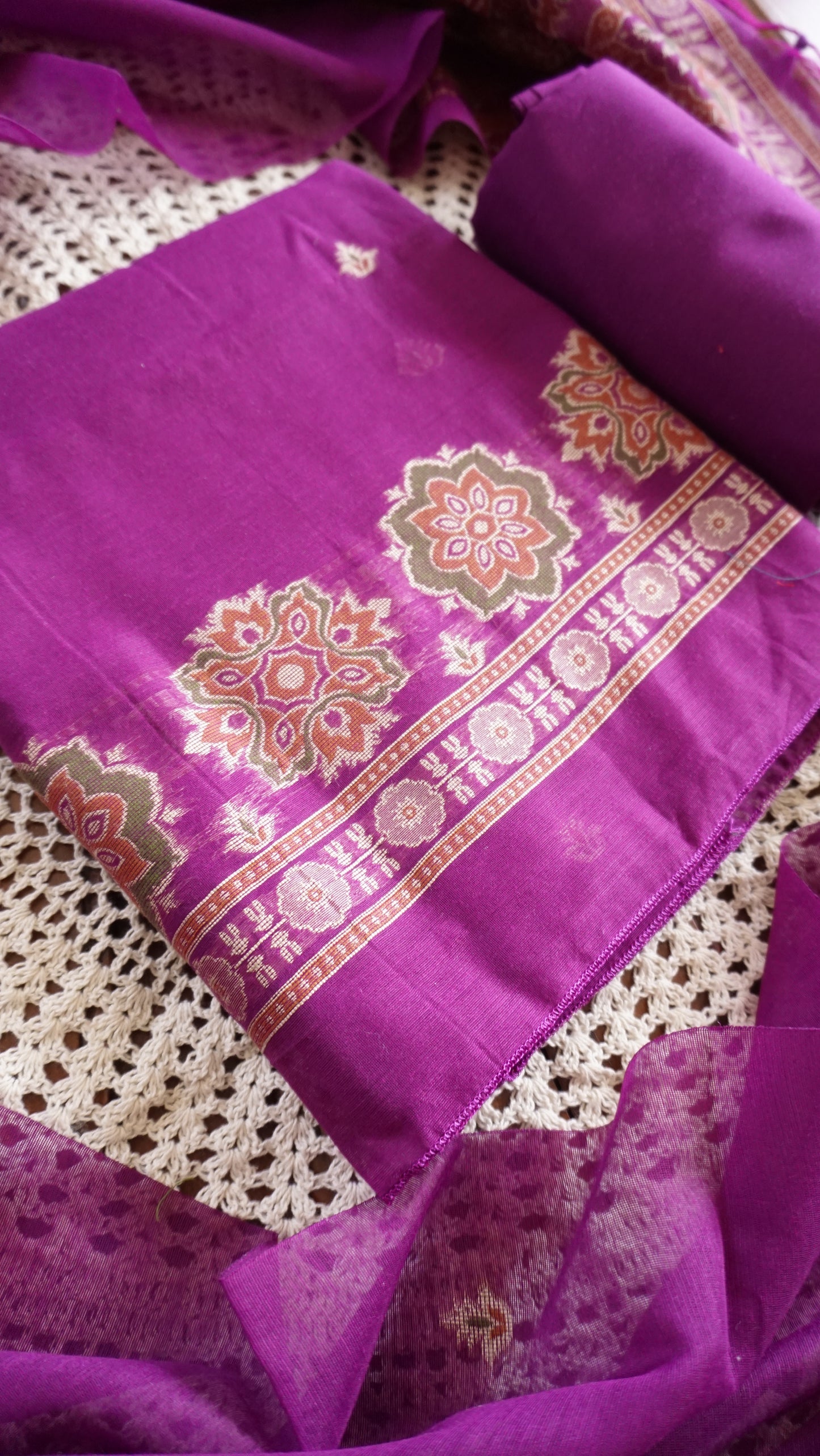 Jamdani Salwar Set — Handwoven Heritage Collection [GUD365]
