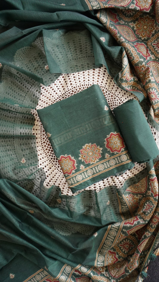 Forest Emerald Jamdani Salwar Set  [GUD367]