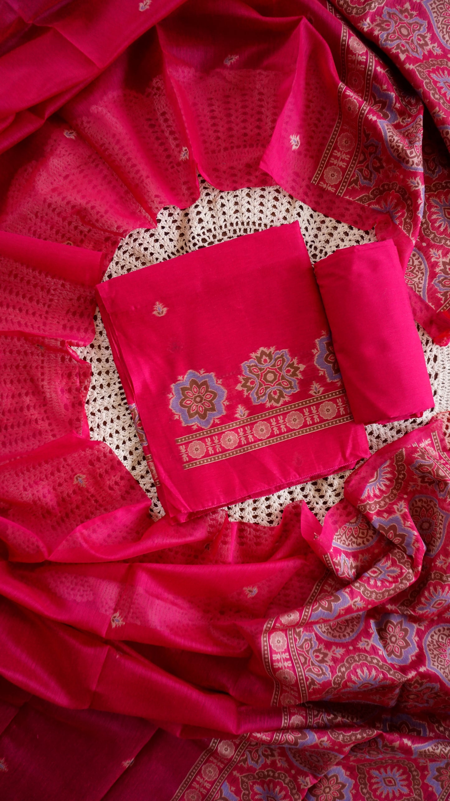 Royal Magenta Jamdani Salwar Set [GUD364]
