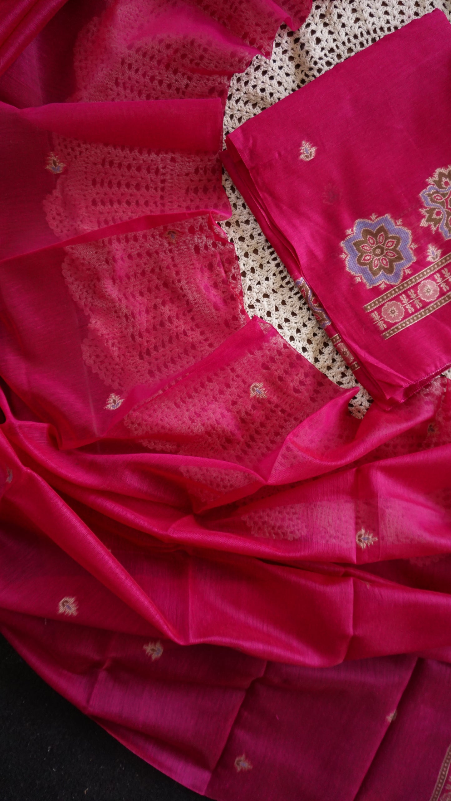 Royal Magenta Jamdani Salwar Set [GUD364]