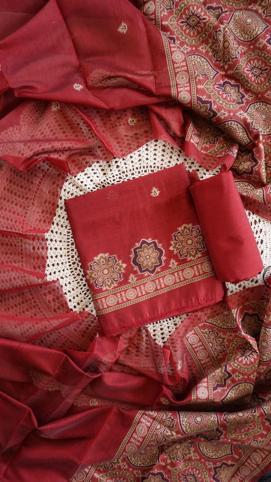 Deep Crimson Jamdani Salwar Set [GUD366]