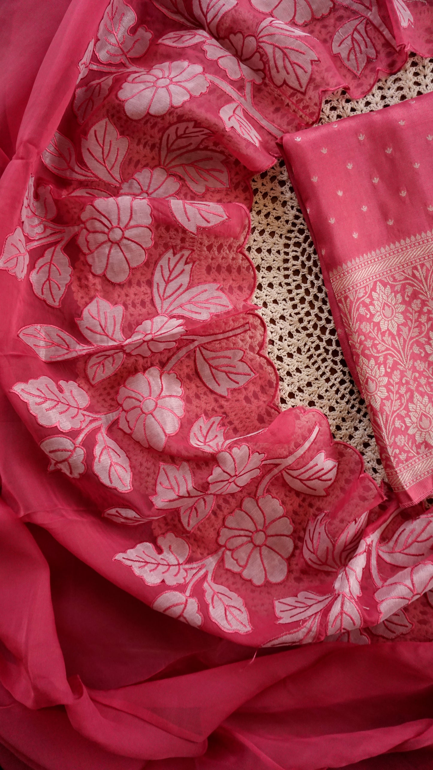 Banarasi Silk Unstitched Salwar Suit with Zari Work [GUD359]