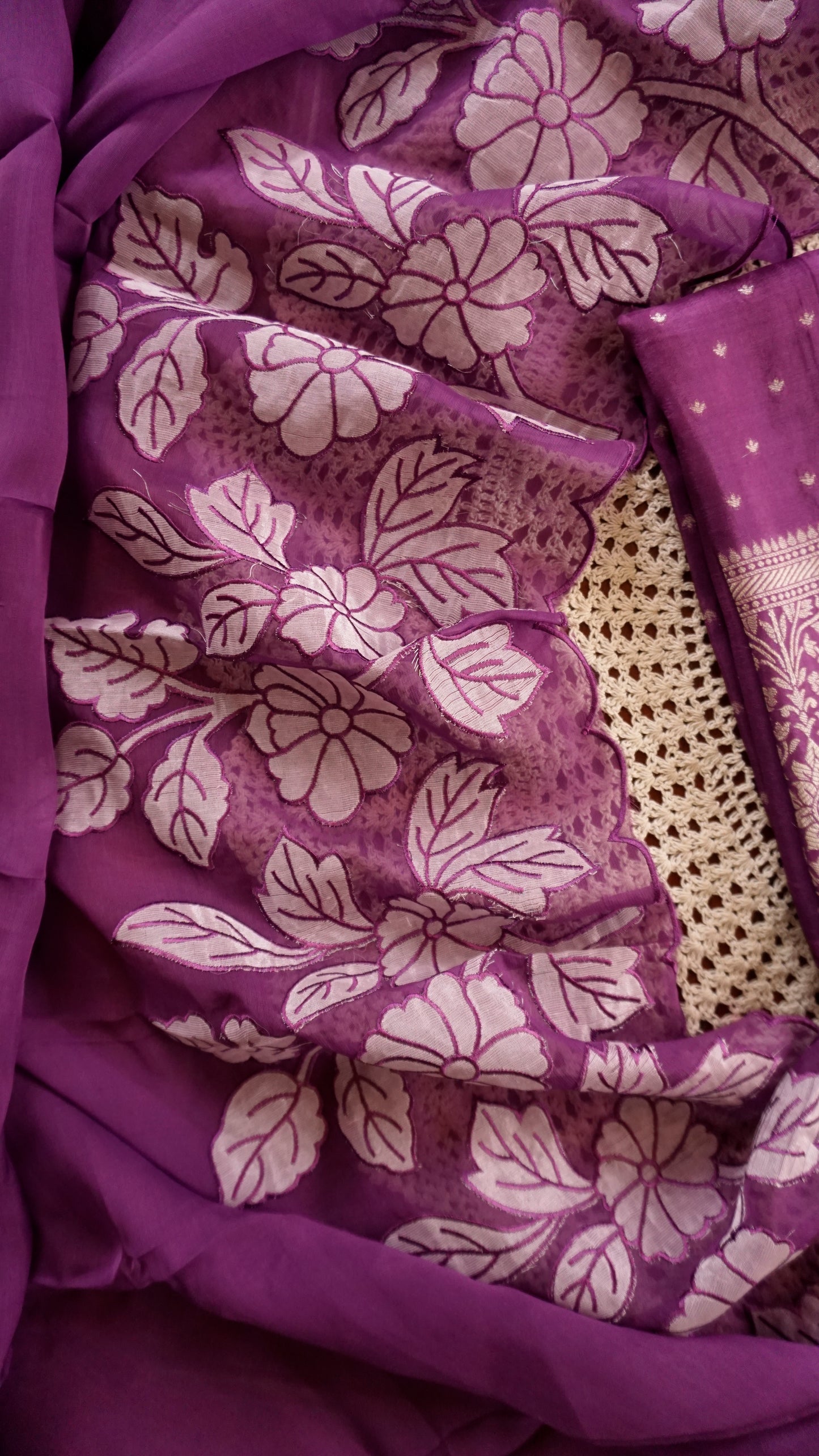 Banarasi Silk Unstitched Salwar Suit with Zari Work [GUD361]