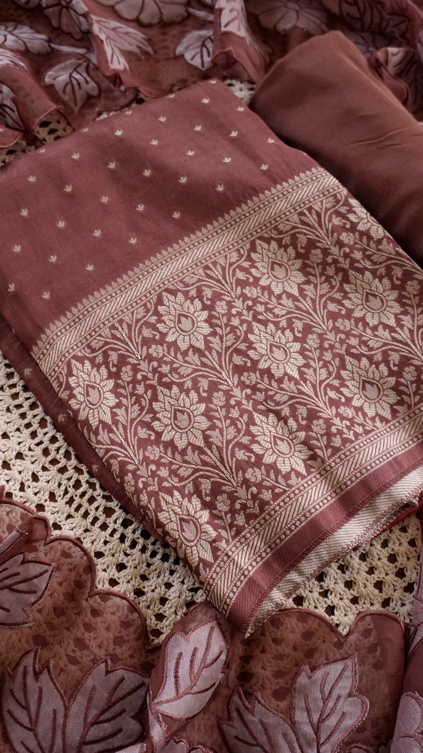 Banarasi Silk Unstitched Salwar Suit with Zari Work [GUD360]