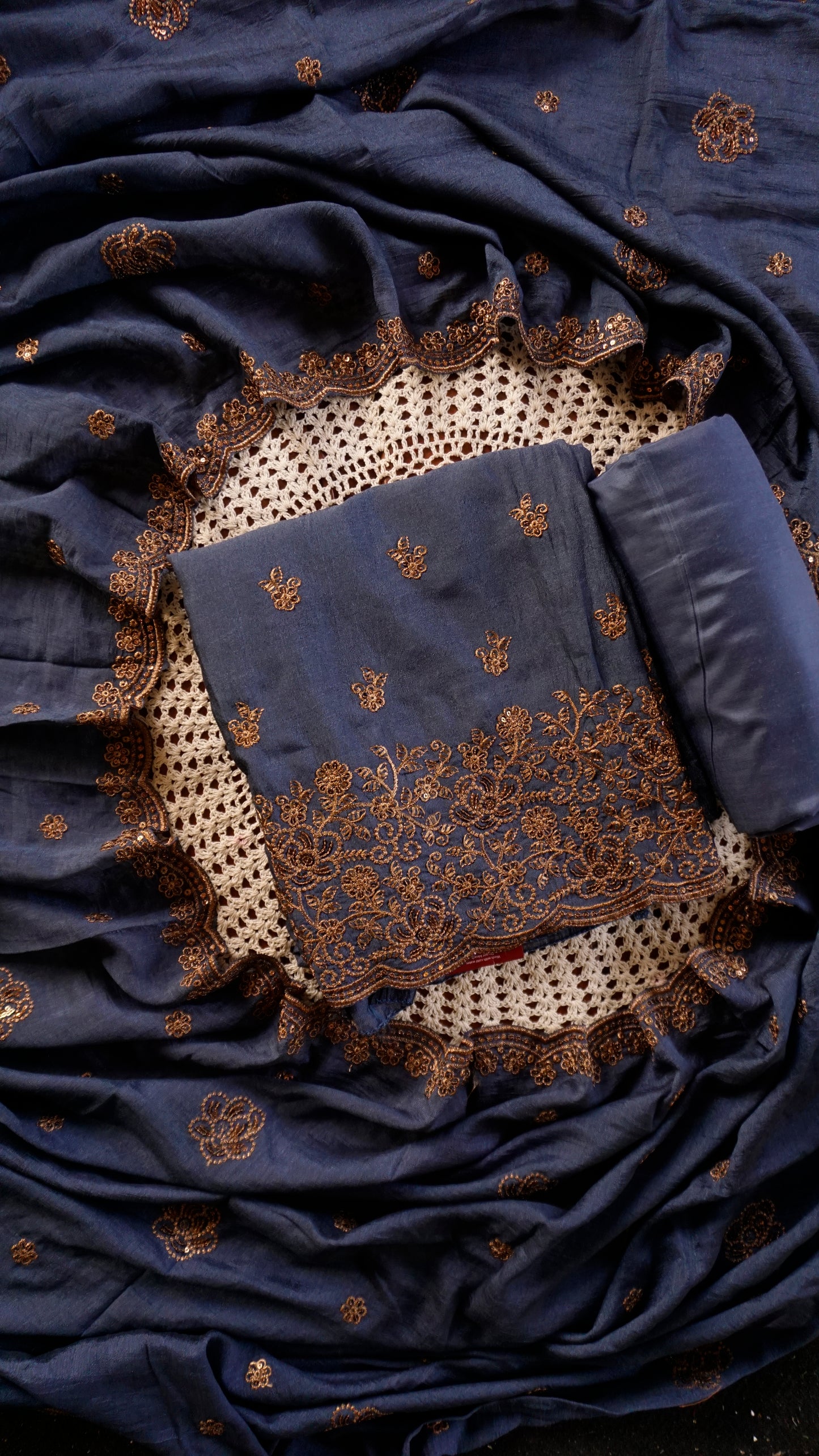 Elegant Vijithra Silk Unstitched Salwar Set [GUD373]