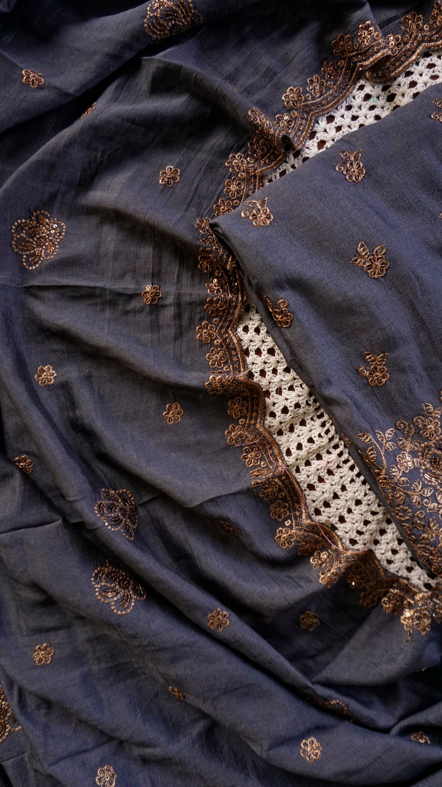 Elegant Vijithra Silk Unstitched Salwar Set  [GUD396]