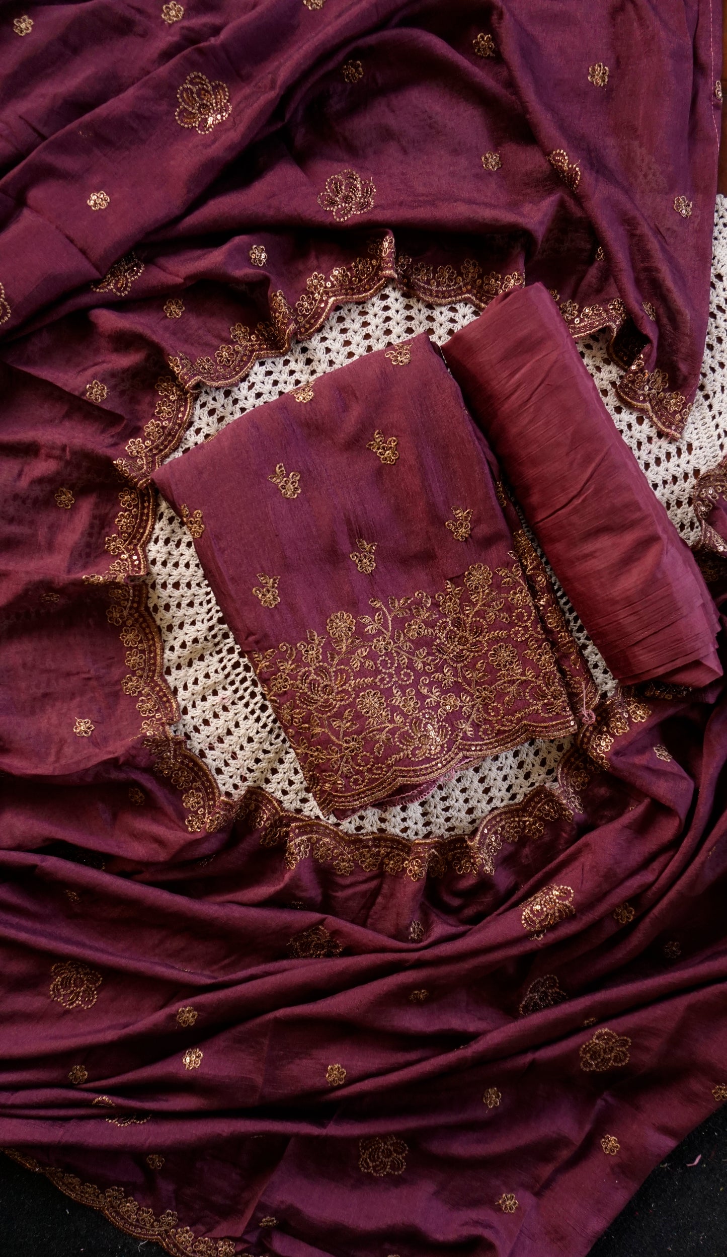 Elegant Vijithra Silk Unstitched Salwar Set  [GUD374]