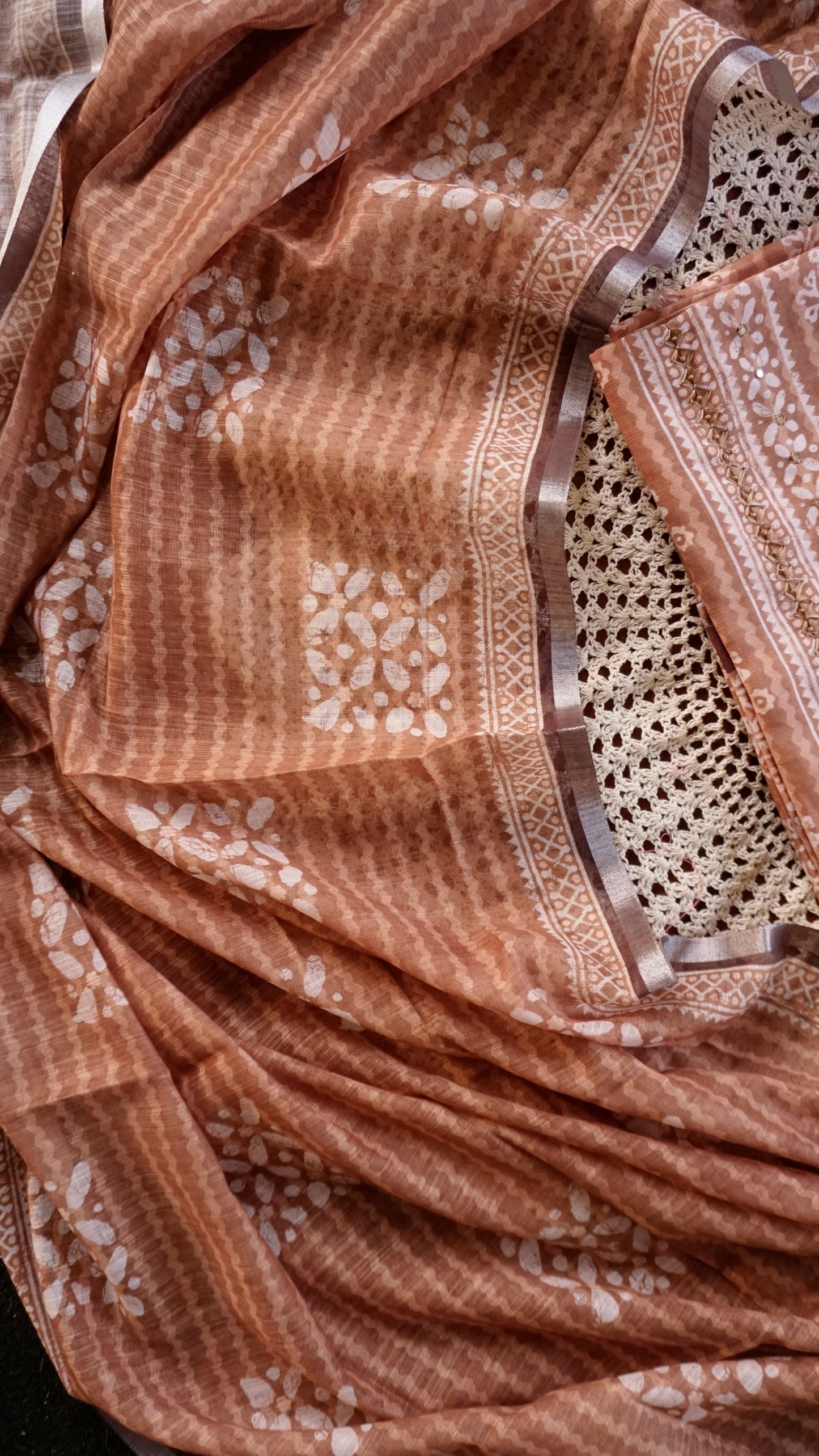 Elegant Printed Cotton Salwar Set – Earthy Brown Collection [GUD342]