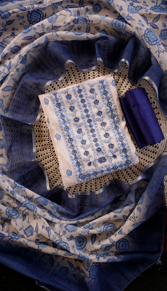 Premium Cotton Hakoba Unstitched Salwar Set [GUD381]