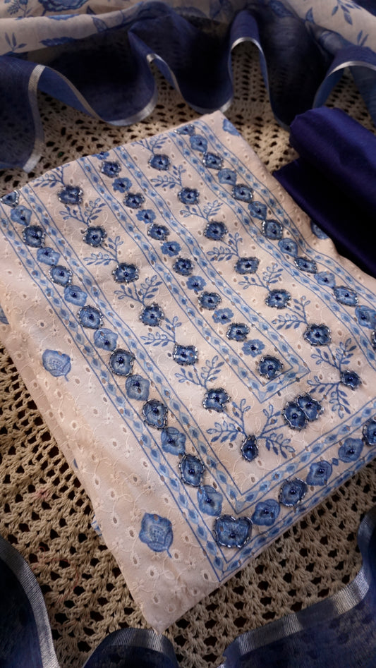 Premium Cotton Hakoba Unstitched Salwar Set [GUD381]