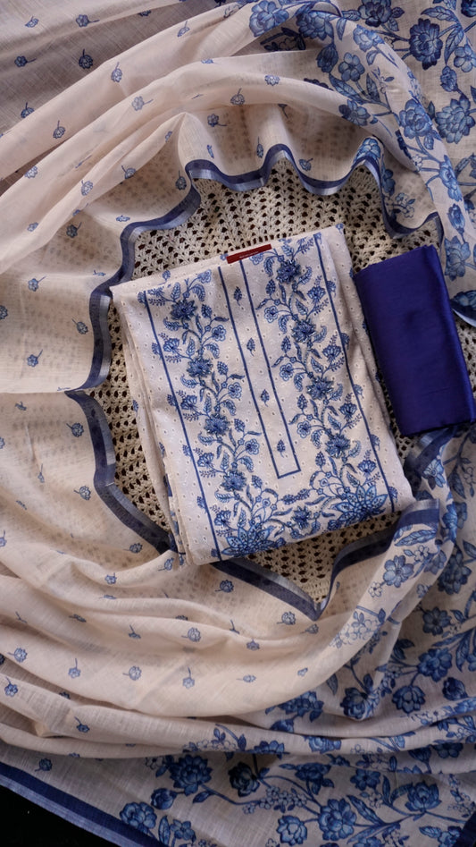 Premium Cotton Hakoba Unstitched Salwar Set [GUD381]