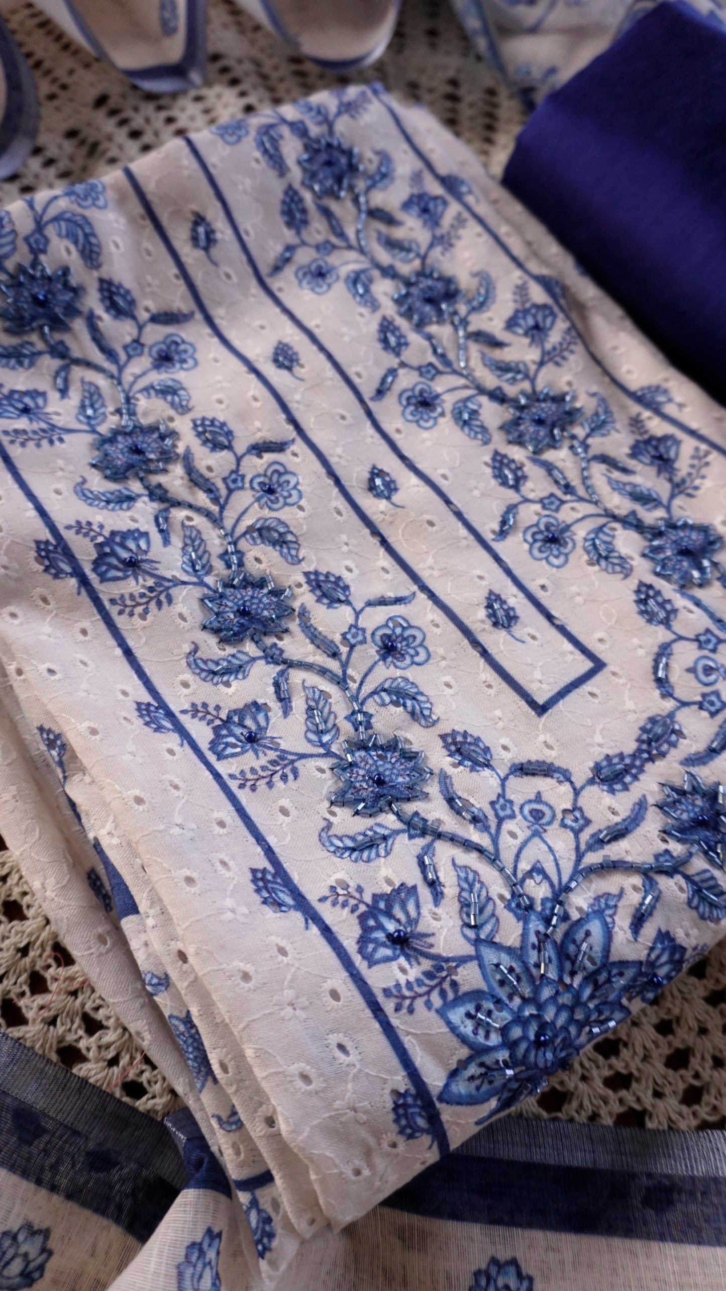 Premium Cotton Hakoba Unstitched Salwar Set [GUD381]