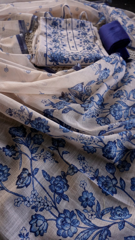 Premium Cotton Hakoba Unstitched Salwar Set [GUD381]