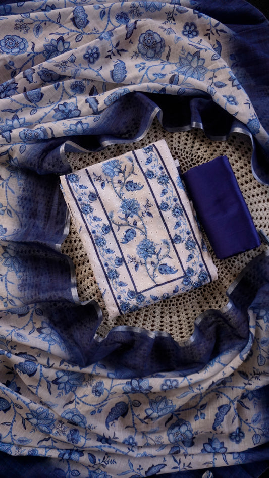 Premium Cotton Hakoba Unstitched Salwar Set [GUD381]