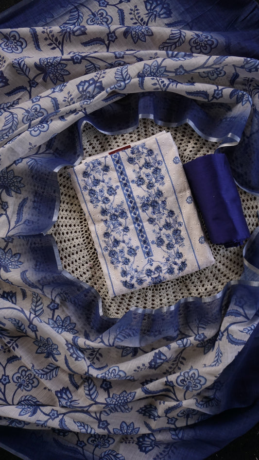 Premium Cotton Hakoba Unstitched Salwar Set [GUD381]