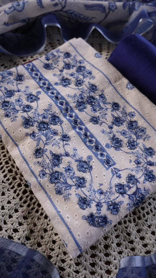 Premium Cotton Hakoba Unstitched Salwar Set [GUD381]