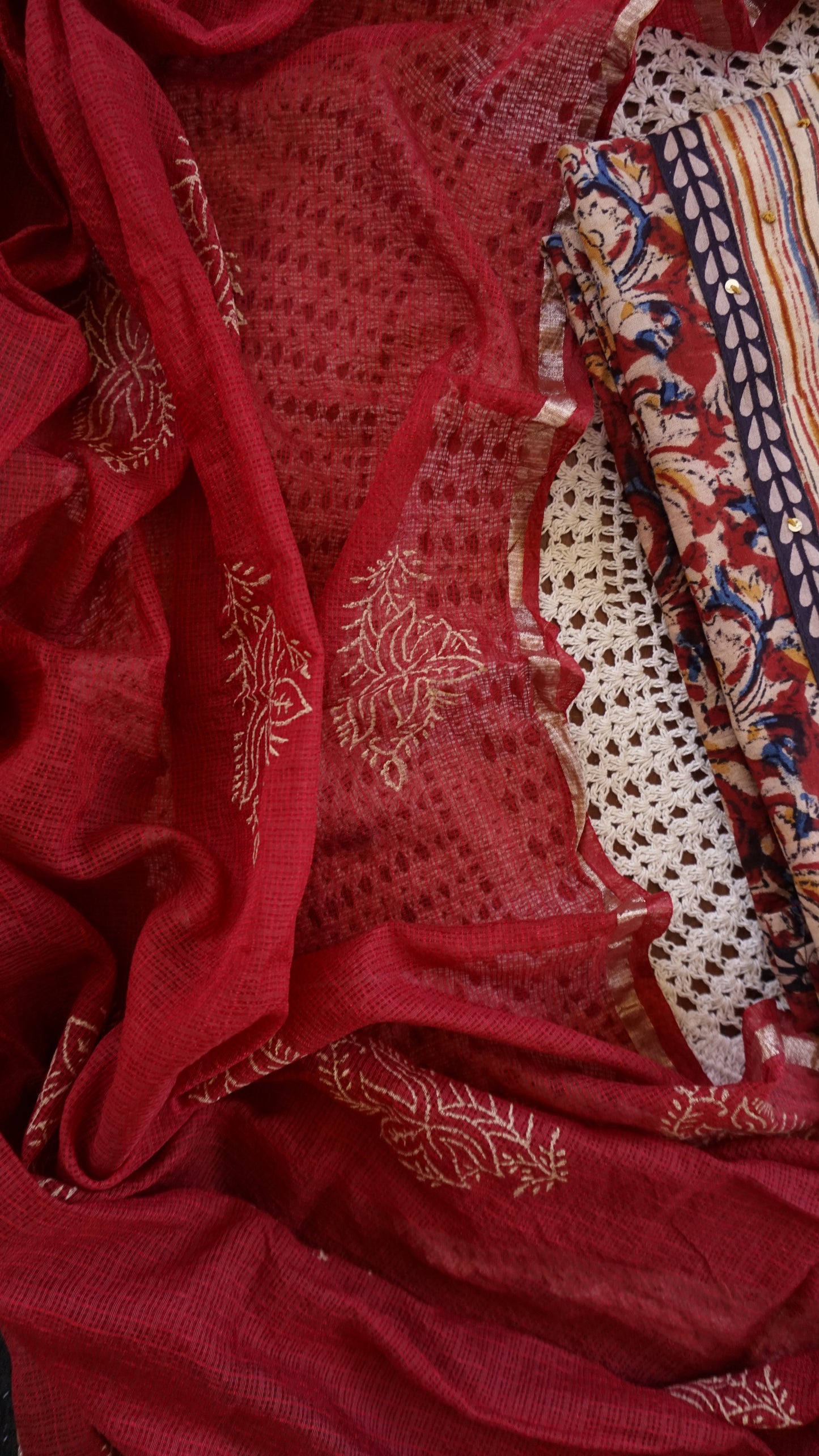 Kaamkari Cotton Unstitched Salwar Set [GUD297]