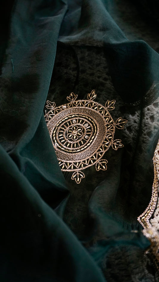 Elegant Mul Chanderi Unstitched Salwar Set [GUE95]