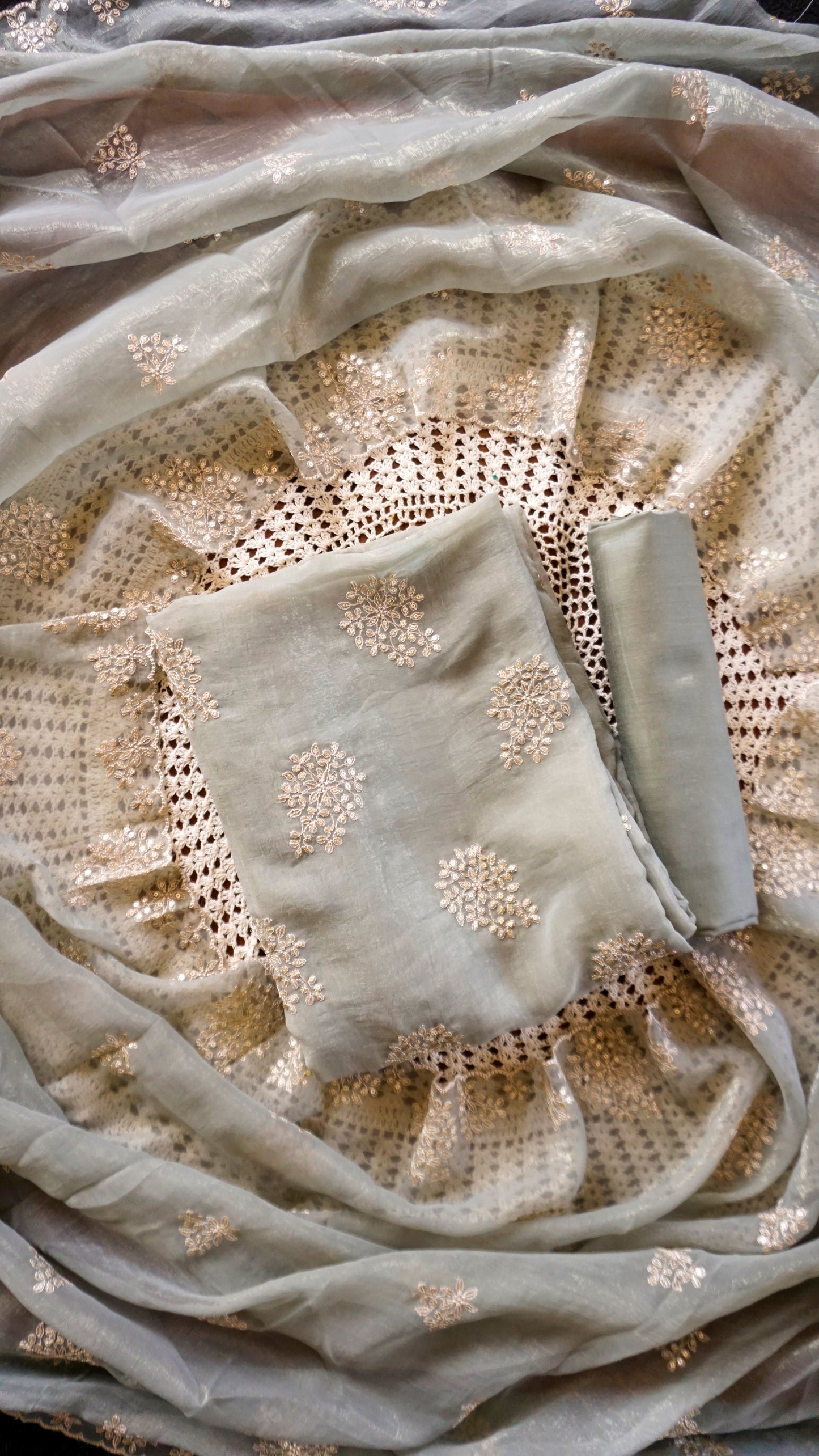 Crushed Georgette Unstitched Salwar Set [GUE149]